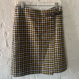 Boden British Tweed Wool Houndstooth Skirt Size 6L